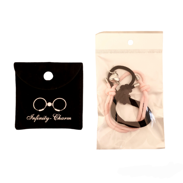 Magnetic Heart Bracelets PINK-BLACK – A Stylish Symbol of Unity - Image 2