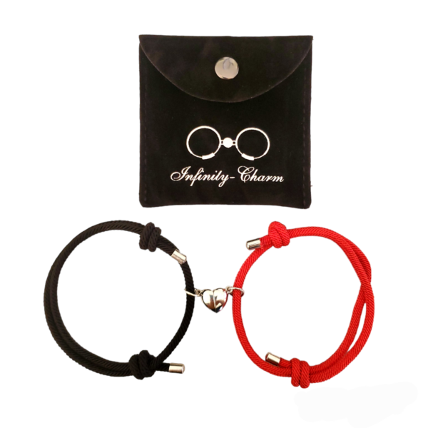 Magnetic Heart Bracelets RED-BLACK – Ignite Passion and Connection