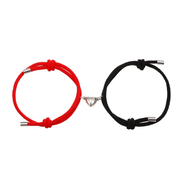 Magnetic Heart Bracelets RED-BLACK – Ignite Passion and Connection - Image 2