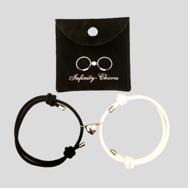 Matching Couple Bracelets WHITE-BLACK – Embrace Balance and Unity