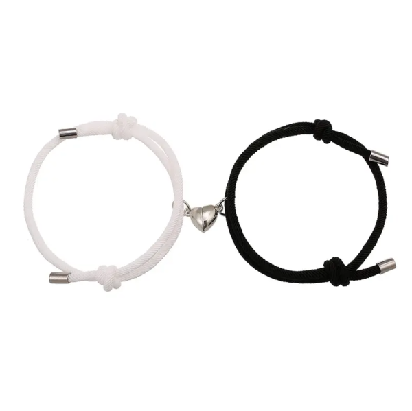 Matching Couple Bracelets WHITE-BLACK – Embrace Balance and Unity - Image 4